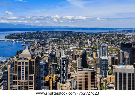 View of Seattle, Washington from High Above