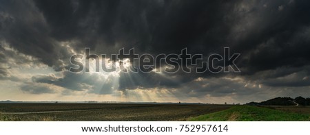 Sun Rays in the Field Royalty-Free Stock Photo #752957614
