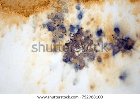 Abstract tea stains on watercolor paper