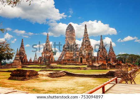 Wat Phra Ram Temple in Ayutthaya Historical Park, a UNESCO world heritage site in Thailand