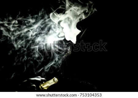 SMOKE,Hookah, traditional arabic waterpipe, high quality image.