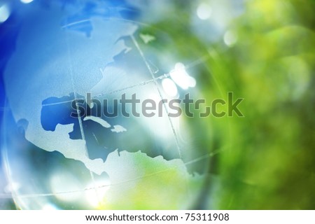 Blue and green earth background