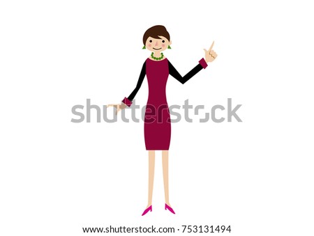 A business woman or instructor.clip art.