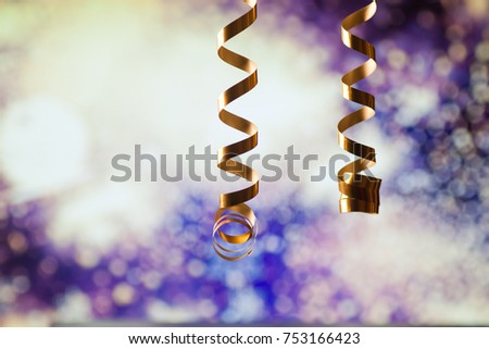 ribbons and holiday lights - new year celebrations