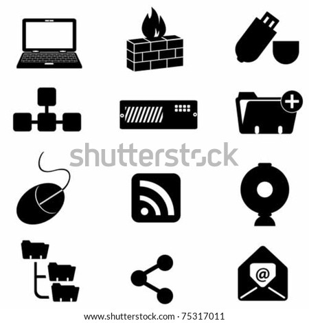 Computer and technology icon set