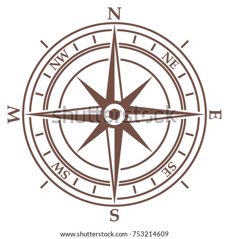 Compass in vintage style on white background.