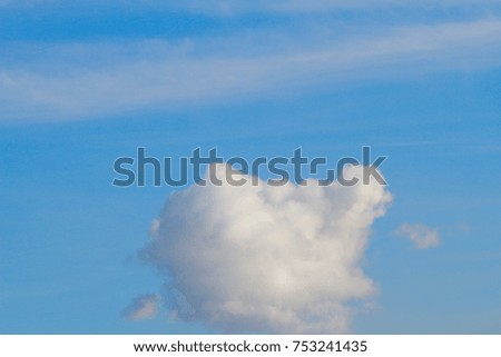 White cloud in the blue sky background