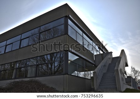 modern beton architecture buildung with blue sky hdr picture