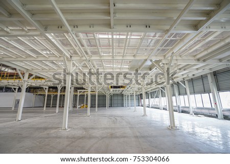 Steel structure mezzanine floor for support machinery of production line under the construction in the factory