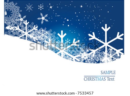Christmas background - blue snowflakes design (vector)