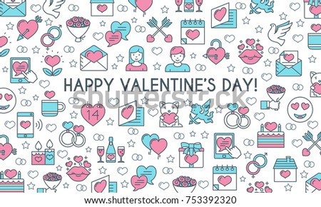 Valentines day banner. Vector illustration