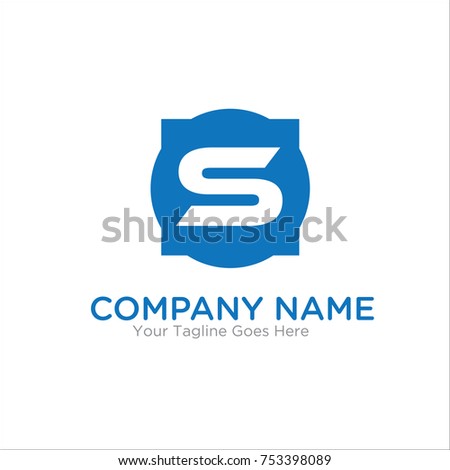 s letter design vector with square and circle