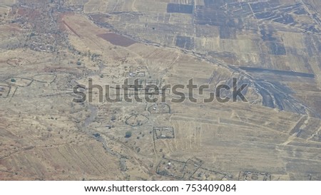 aerial view, landscape Serengeti, nogrongoro conservation aera, Riff valley, Tanzania, Africa