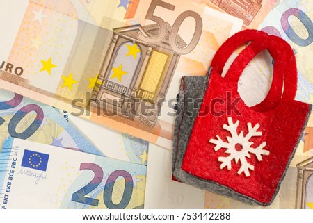 Euro Money Christmas Shopping Concept 
