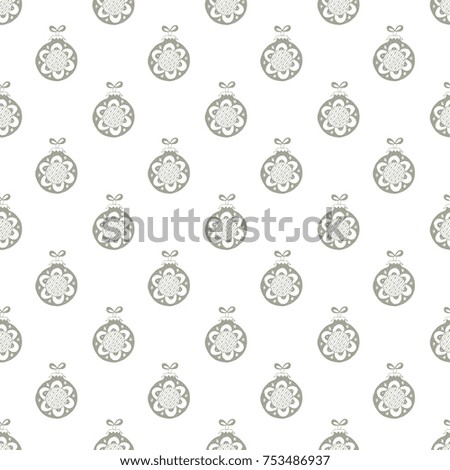 Hand drawn seamless pattern with Christmas Balls. Vector illustration in scandinavian style.