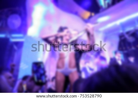 Blurred for background. Night club dj party