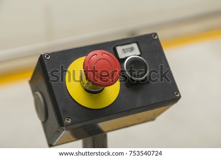 Emergency stop button line assembly