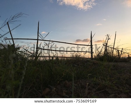 silhouette Of the door farms. Royalty-Free Stock Photo #753609169