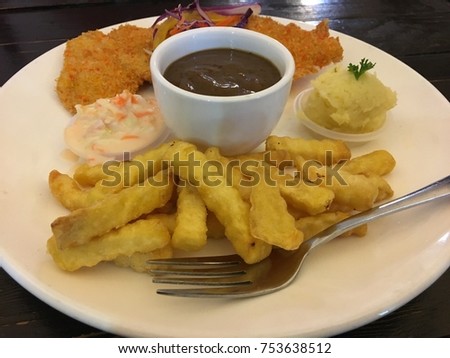 Very delicious food called chicken chop ready to be eaten