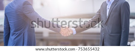 handshake of business People Teamwork Meeting .two businessman Hold hand and shake hand in city