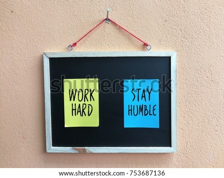 Stay Humble word on sticky note