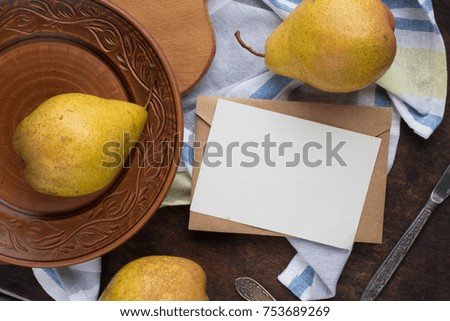 autumn mockup with card with pears. invitation card
invitation cards, envelopes