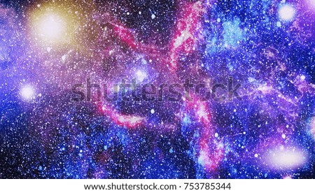 Nebula and galaxies in space. Spiral galaxy in deep space. Elements of this image furnished by NASA.
