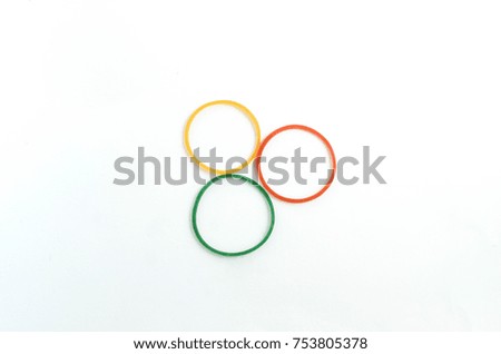
Plastic band red green yellow isolated