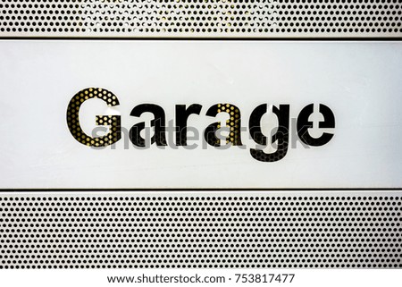 steel garage sign