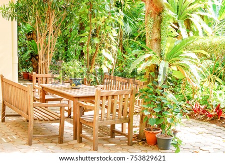 patio at green garden