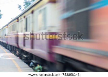 abstract old diesel train moving