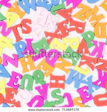 Colorful Letters on White Background