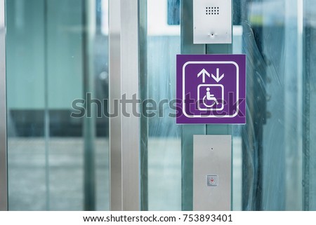 Lift for disabled at the subway station area