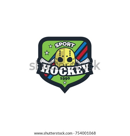 Hockey sport logo & element background vector
