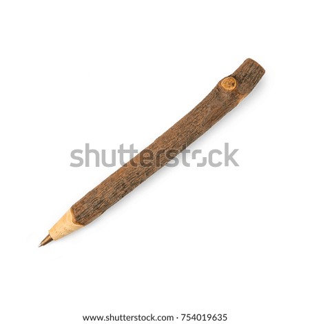 wooden pencil, isolated on white background