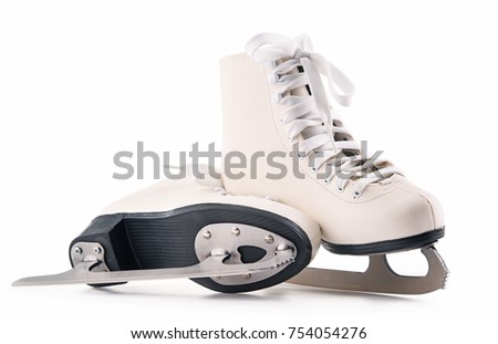 Pair of figure skates isolated on white background.
