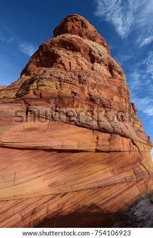 Red sandstone cliffs in the Arizona desert. Royalty-Free Stock Photo #754106923