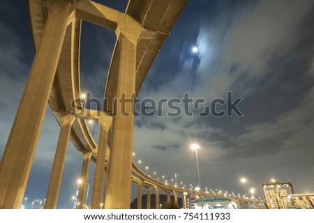 elevated highway at night