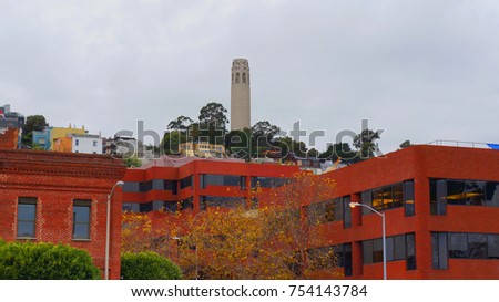 Photo from famous Coit Tower in San Francisco, California, United States of America                     