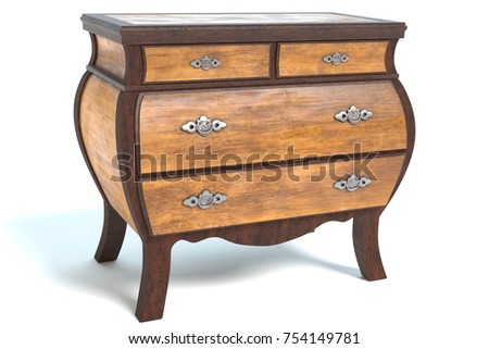 3d illustration of an Antique Dresser