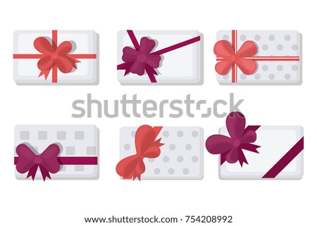 Gift boxes set. Colorful boxes for holidays on white background.