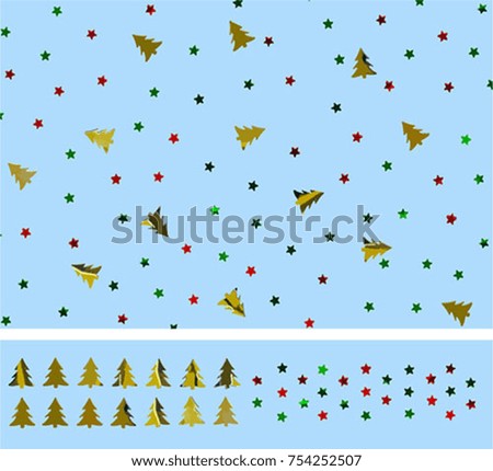 New Year Christmas tree Stars Background