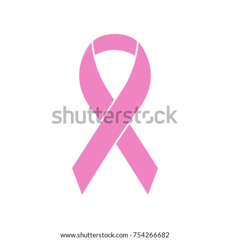 Tender pink ribbon. Vector illustration.
