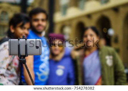 Travel Family Selfie Photo with Selfie Stock