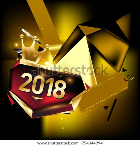 
Vector New Year 2018 Poster and Calendar Cover. New Year Greeting Card and Background.
