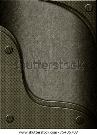 metal background with metal inserts