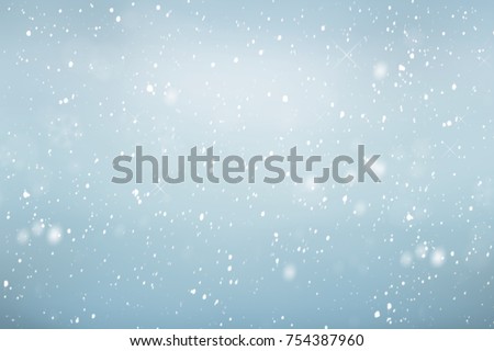 Falling snow background, winter sky