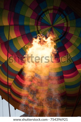 Hot air Ballon, flying in Teotihuacan Mexico