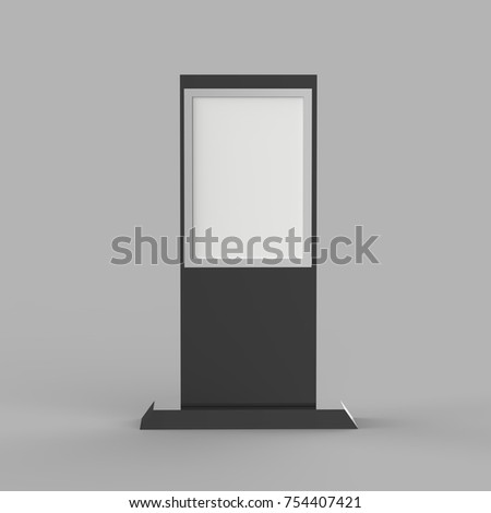Lcd display stand, Banner Stand Media Display Signage Mock up Template, 3D Illustration