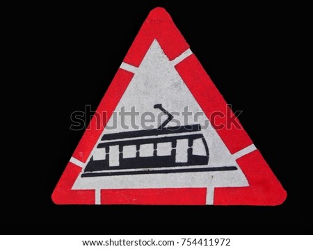 Sign of train railway 